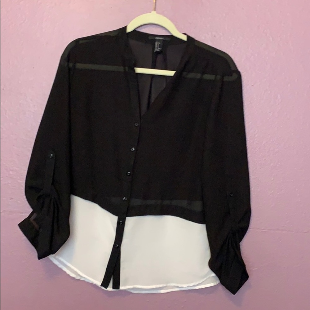 Sheer black and white top